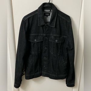 BRIXTON Cable Denim Black Jacket Mens Medium M Jean Coat